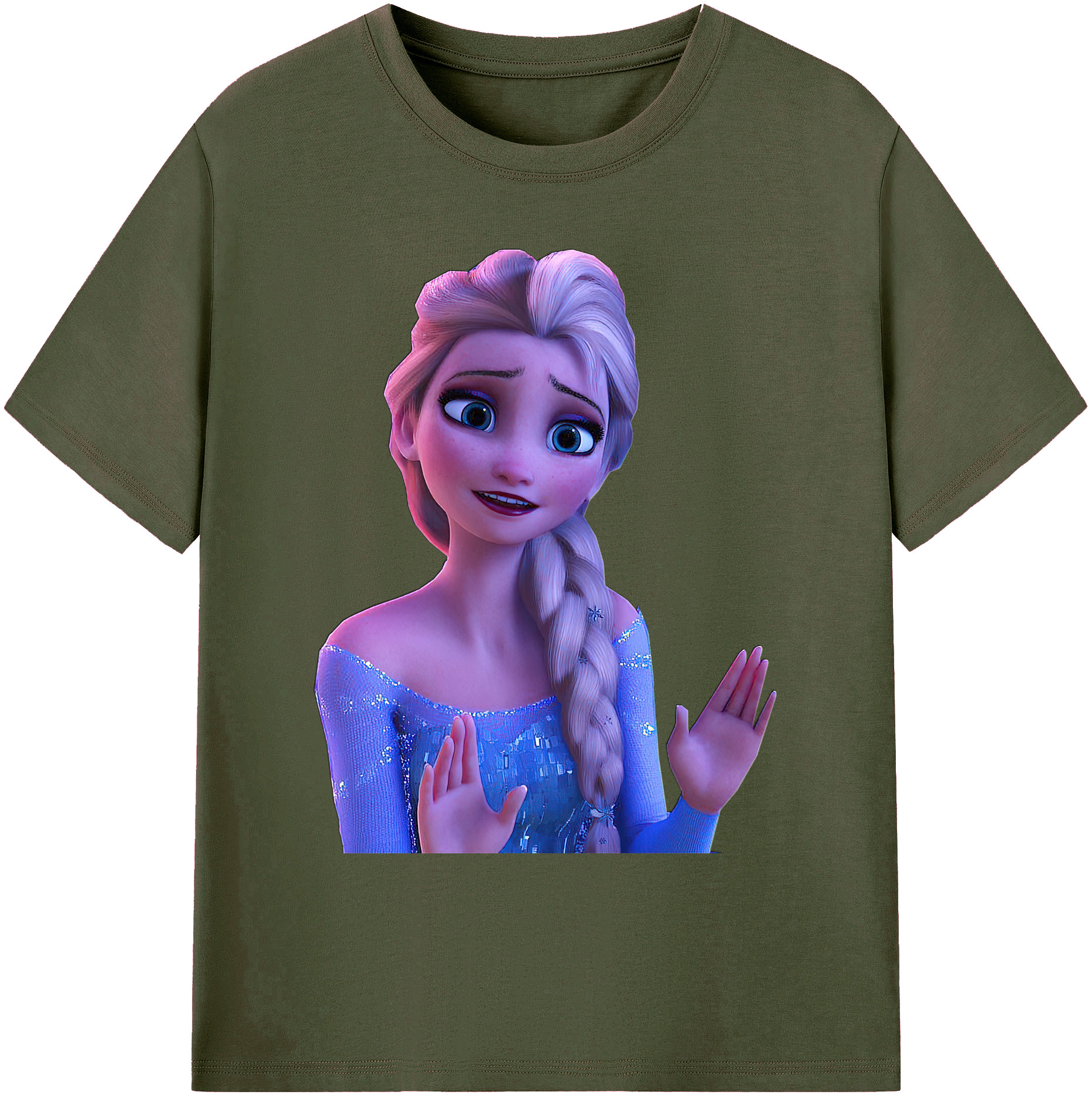 （画像用） アナと雪の女王 アンナ エルサ Frozen Anna Elsa 綿100％ メンズ半袖Tシャツ｜肌触りやわらか＆通気性